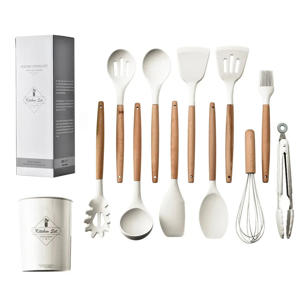 12PCS Food Grade Silicone Kitchen Utensils Kitchenware Set