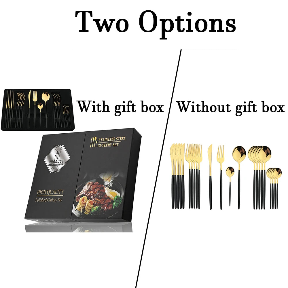 24Pcs Premium Stainless Steel Cutlery Set