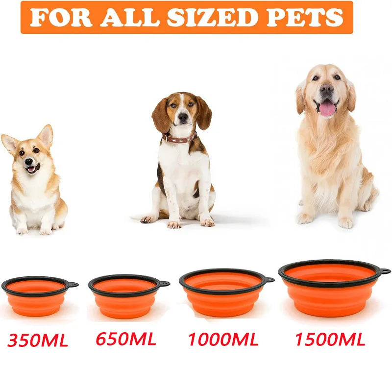 Folding Portable Silicone Bowl 2 In 1 Pet Travel Dog