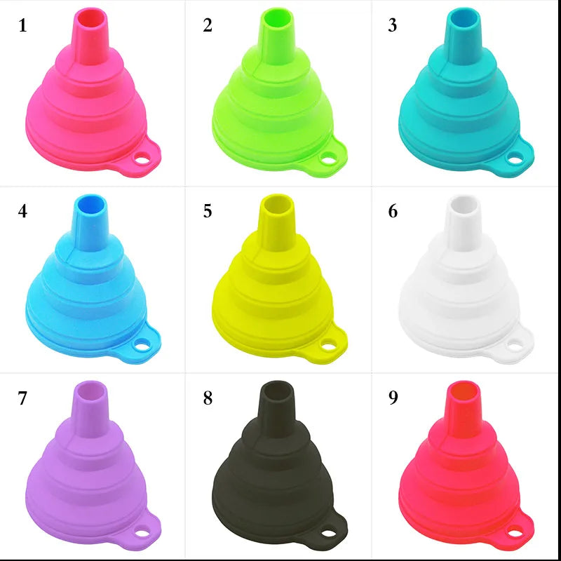 Mini Foldable Funnel Silicone for Fuel Hopper Beer Oil Kitchen Accessories