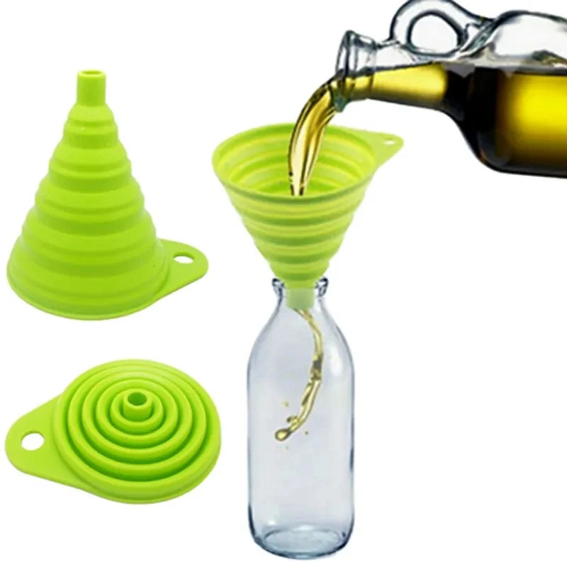 Mini Foldable Funnel Silicone for Fuel Hopper Beer Oil Kitchen Accessories