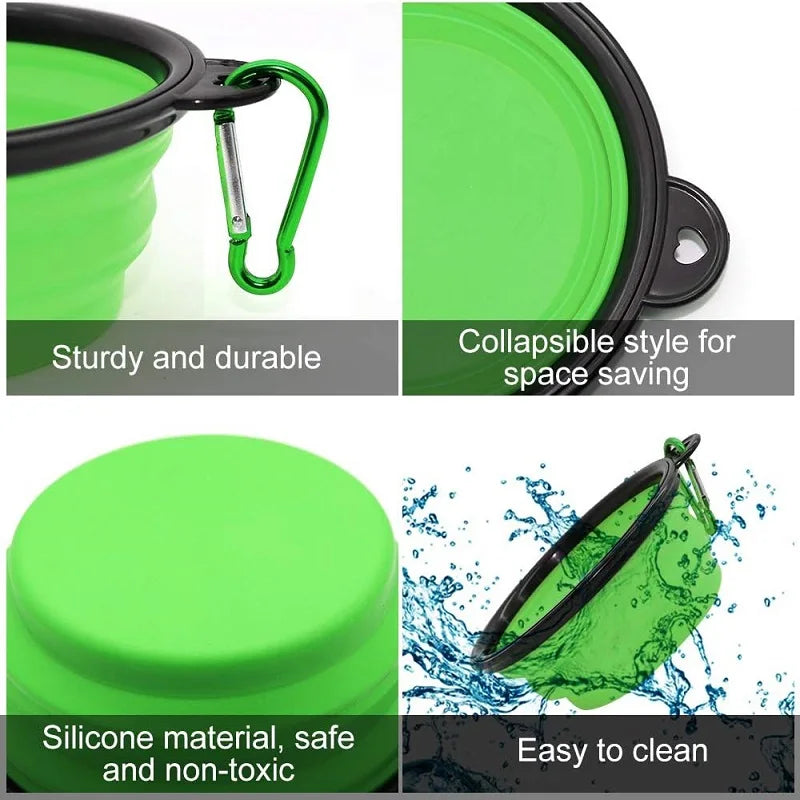 Folding Portable Silicone Bowl 2 In 1 Pet Travel Dog