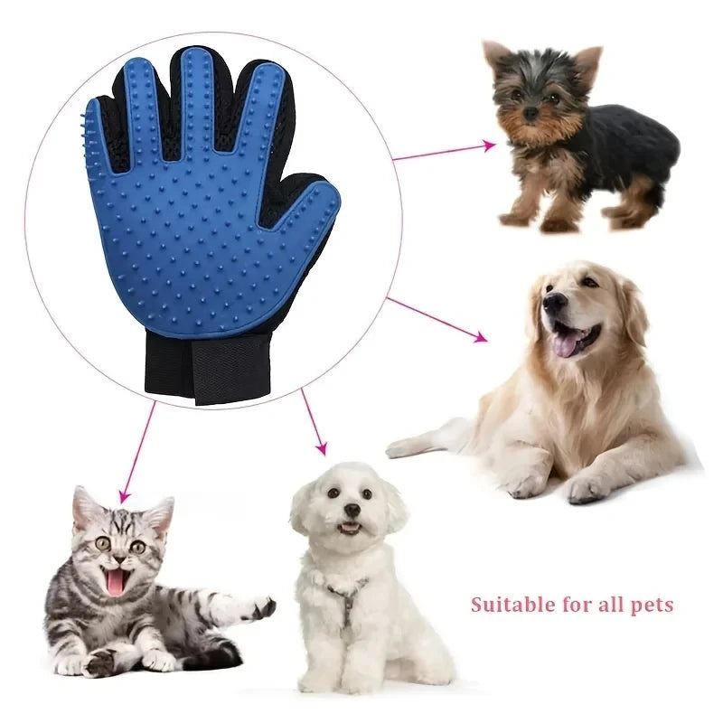 Pet Grooming Glove for Dog 2 Sided Massage Grooming Brush Bath Cleaning Gloves