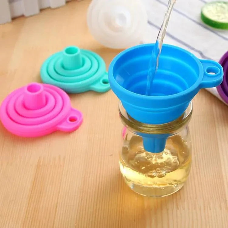 Mini Foldable Funnel Silicone for Fuel Hopper Beer Oil Kitchen Accessories