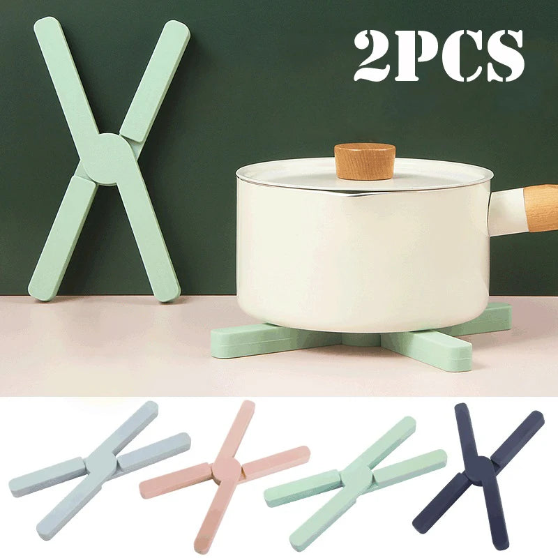 1/2pcs Foldable Silicone Heat Resistant Placemat Non-Slip Table