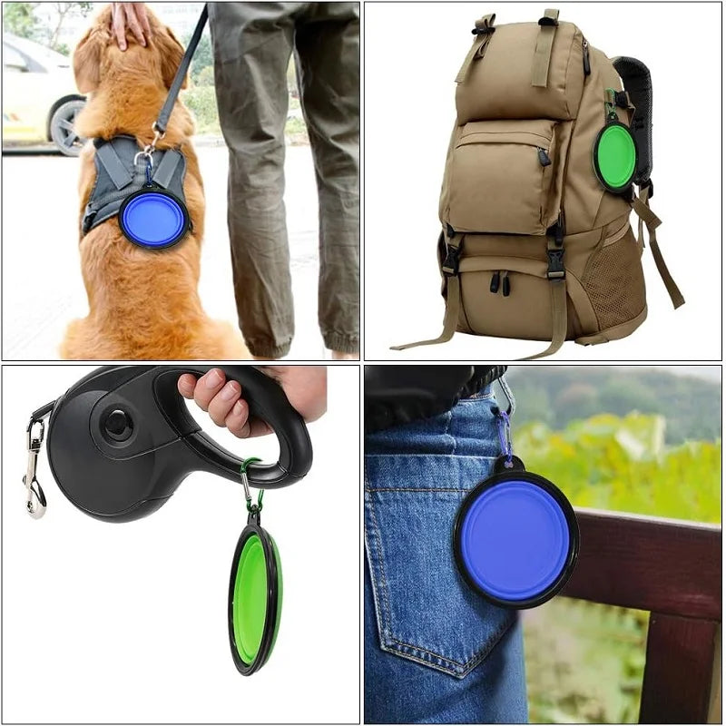 Folding Portable Silicone Bowl 2 In 1 Pet Travel Dog